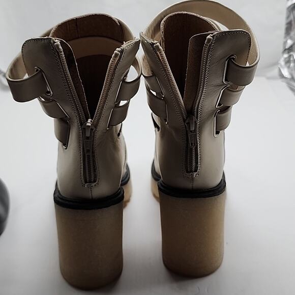 FREE PEOPLE JESSE CUTOUT LEATHER BOOTS WOMEN'S 36 CREAM - Picture 11 of 16